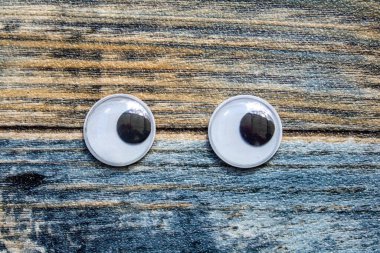 Komik Kıvırcık Google Gözleri Kumaş Kürk Halı Arkaplanda