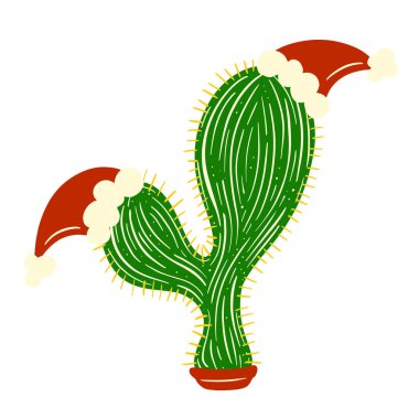 Noel Baba Noel Ağacı Kaktüsü Çizgi Filmi