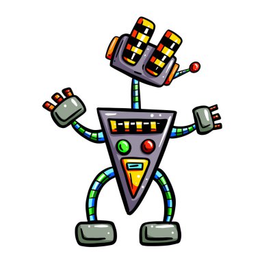 Cartoon Robot Vector Image Funny Character