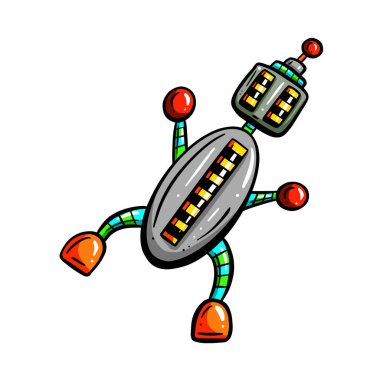 Cartoon Robot Vector Image Funny Character