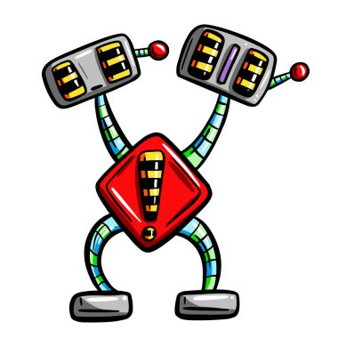 Cartoon Robot Vector Image Funny Character