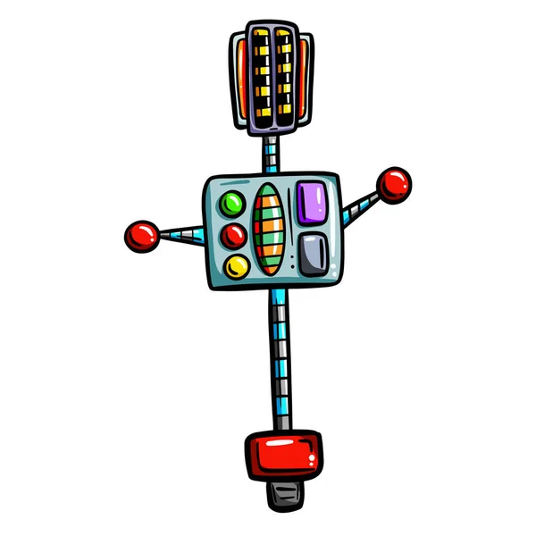 Cartoon Robot Vector Image Funny Character — Stok Vektör