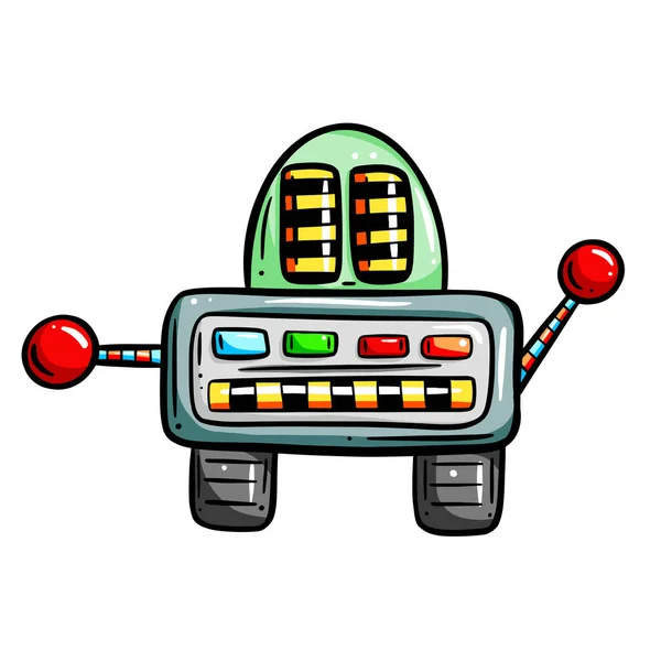 Cartoon Robot Vector Image Funny Character — Stok Vektör