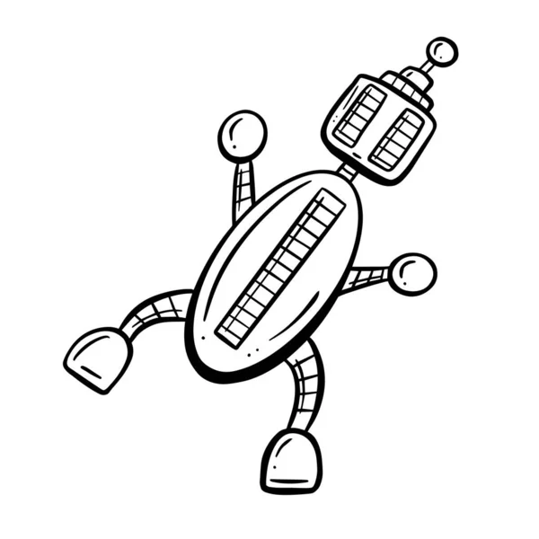 Kreskówka Robot Wektor Obrazu Zabawny Charakter — Wektor stockowy