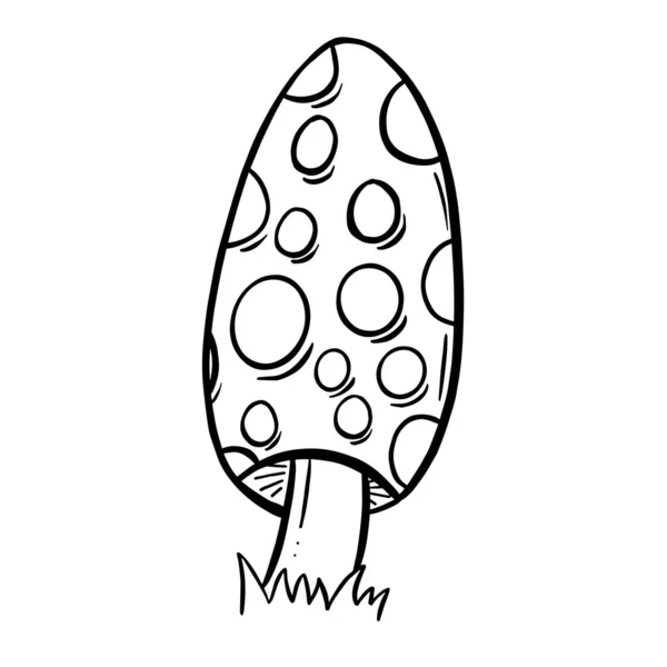 Amusant Dessin Animé Champignon Toadstool Personnage Vectoriel Illustration — Image vectorielle
