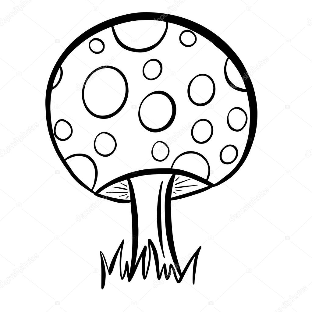 Fun Cartoon Mushroom Toadstool Character Vector Illustration