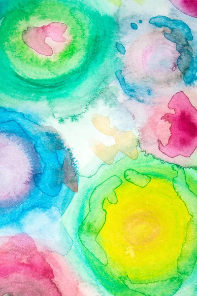 Vibrant Abstract Watercolour Rainbow Circles White Background — Stock Photo, Image