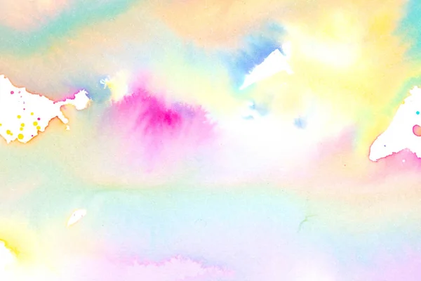 Gentle Pastel Colour Watercolour Paint Background White Paper — Stock Photo, Image