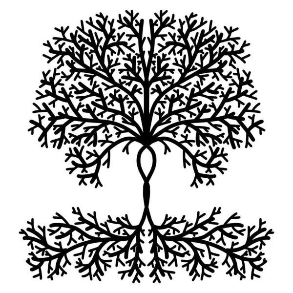 Tree Life Handgetekende Ontwerp Vector — Stockvector