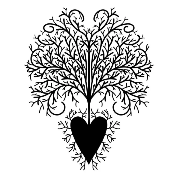 Tree Life Hand Drawn Design Vector — Stock Vector