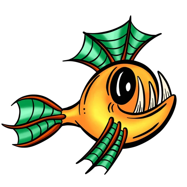 Цветной Вектор Иллюстрации Контура Рыб Рыб Рыб — стоковый вектор
