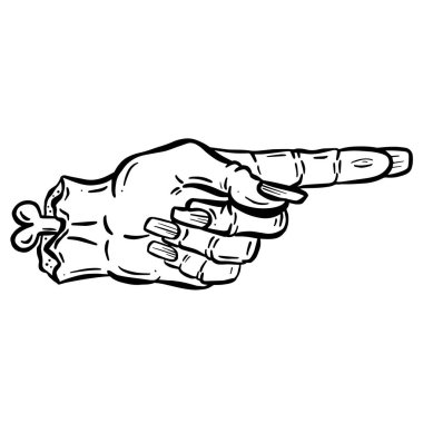 El hareketleriyle yaşayan zombi Cadılar Bayramı El Çizimi Çizimi