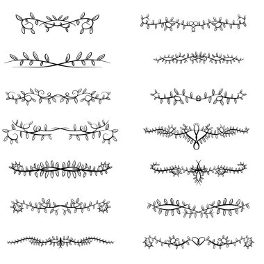 Sevgililer Günü ya da Evlilik Vektörü İllüstrasyonu İçin Gösterişli, Sınır ve Dekoratif Çizgiler
