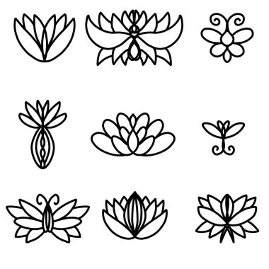 Logolar için simetrik Çiçek Simgesi Tasarımı