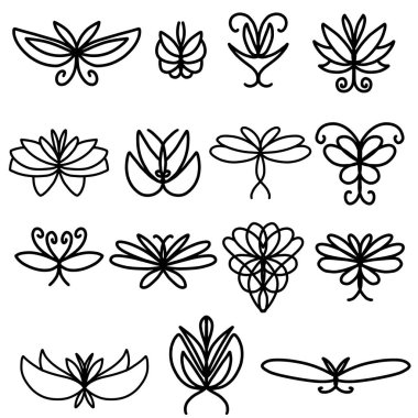 Logolar için simetrik Çiçek Simgesi Tasarımı