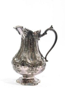 Antika Çaydanlık ya da Beyaz Arkaplan 'lı Kahve fincanı