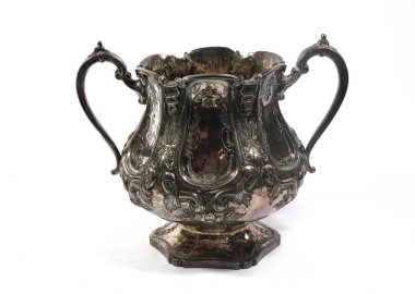 Antika Çaydanlık ya da Beyaz Arkaplan 'lı Kahve fincanı