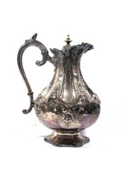 Antika Çaydanlık ya da Beyaz Arkaplan 'lı Kahve fincanı