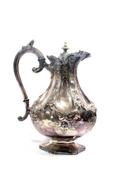 Antika Çaydanlık ya da Beyaz Arkaplan 'lı Kahve fincanı