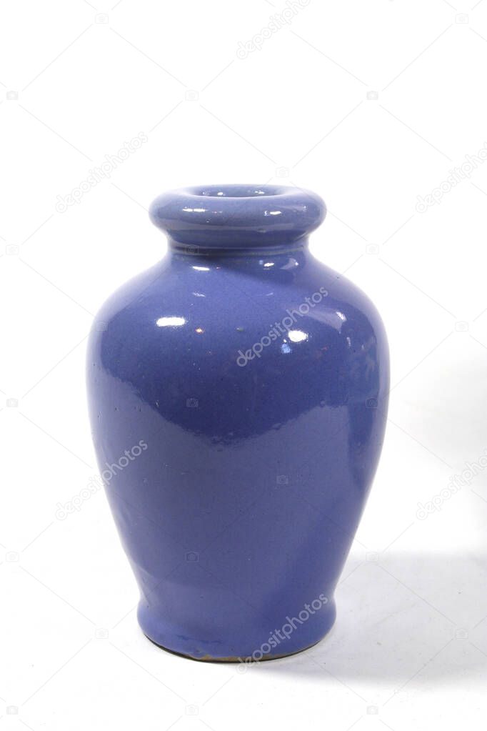 A Vintage Cup or Jar Vase On A White Background for Decoration