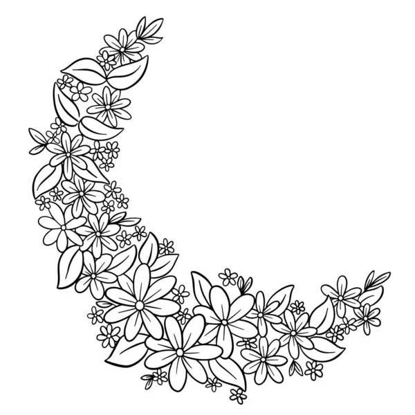 Estilo Tatuaje Flores Arte Línea Vectorial Para San Valentín — Vector de stock