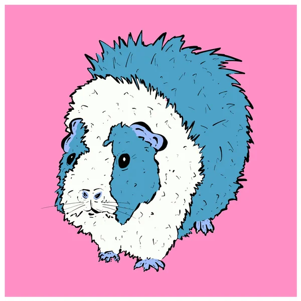 Lindo Cerdo Guinea Guineapig Mascota Ilustración Dibujos Animados Vector — Archivo Imágenes Vectoriales