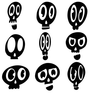 Bir Çizgi Roman Kafatası Çizgi Roman Vektörü Koleksiyonu