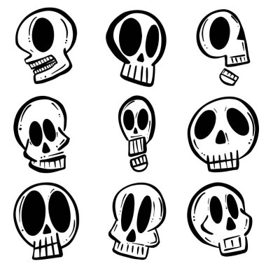 Bir Çizgi Roman Kafatası Çizgi Roman Vektörü Koleksiyonu