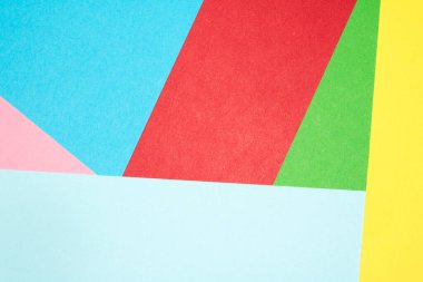 Basit Kağıt Kart Birincil Rengi Çok Renkli Gökkuşağı Sakin Arkaplanındaki Geometrik Şekiller