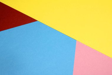 Basit Kağıt Kart Birincil Rengi Çok Renkli Gökkuşağı Sakin Arkaplanındaki Geometrik Şekiller