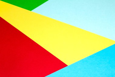 Basit Kağıt Kart Birincil Rengi Çok Renkli Gökkuşağı Sakin Arkaplanındaki Geometrik Şekiller