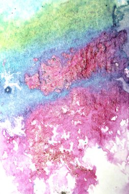 Girdap ve Su Sıçratma Arkaplanı ile Suluboya Canlı Boya Patlaması