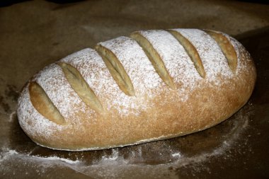 Yuvanın yakınında taze pişmiş ekmek var.