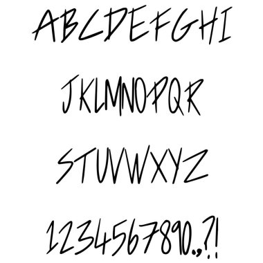 ABC karikatür vektör metni içeren tipografi yazı tipi taslağı hızlı yazılıyor