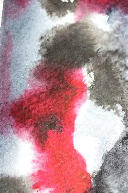 Acrylic Siyah ve Kırmızı Mürekkep Boya Sıçratır ve lekeler Beyaz Arkaplan için