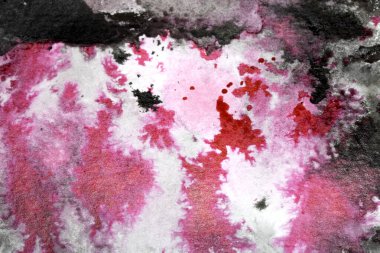 Acrylic Siyah ve Kırmızı Mürekkep Boya Sıçratır ve lekeler Beyaz Arkaplan için