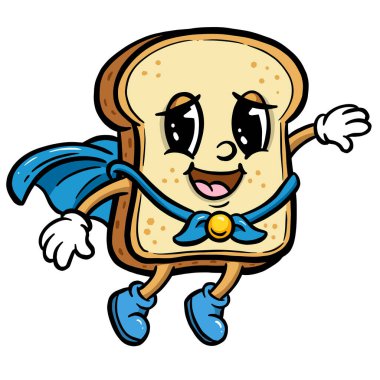 Çizgi film Süper Kahramanı Tost Ekmek Karakteri Çizimi PNG