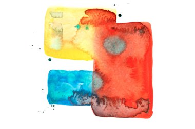 Canlı Suluboya Kareleri Su Sıçratır ve Boya Mürekkebi