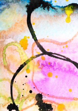 Soyut kanat çırpma boya ve kalem karalama çizgileri canlı sanat arkaplanı sıçratır