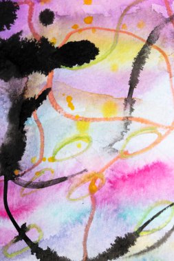 Soyut kanat çırpma boya ve kalem karalama çizgileri canlı sanat arkaplanı sıçratır