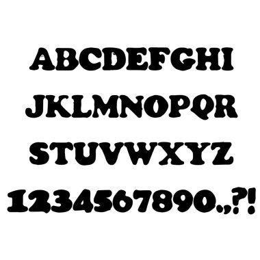 Mürekkep Damgası, El Yapımı El Yazısı Taslak, tipografi, ABC vektör yazı tipi.