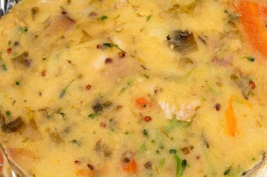 Sebzeli patates püresini kapat. Yemek soyut.