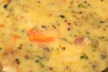 Sebzeli patates püresini kapat. Yemek soyut.