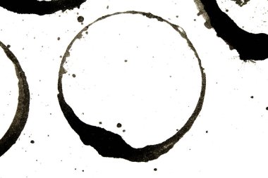 Sıkıntılı Tek Renkli Mürekkep Çemberi Doku ve Döküm Grafiği beyaz arkaplanda