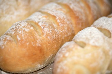 Ev yapımı taze ekmek rulosu fırından yeni çıktı.