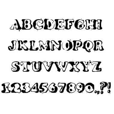 ABC karikatür vektör metni içeren el yazısı tipografi yazı tipi