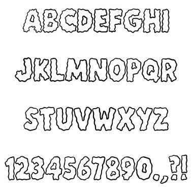 ABC karikatür vektör metni içeren el yazısı tipografi yazı tipi
