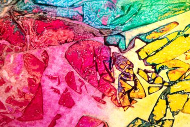 Soyut renkli mürekkep geometrik vitray boya arka planı