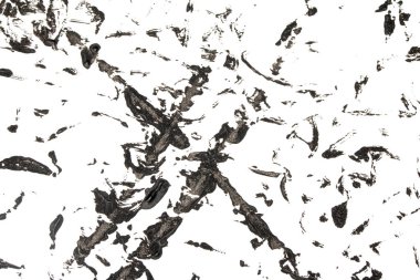 Acrylic Siyah Mürekkep Boya Sıçratır ve lekeler Beyaz Arkaplan için