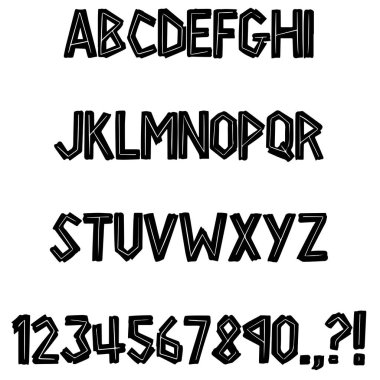 Washi teybi, ABC karikatür vektör metni içeren el yazısıyla yazılmış yazı tipi yırtılmış.